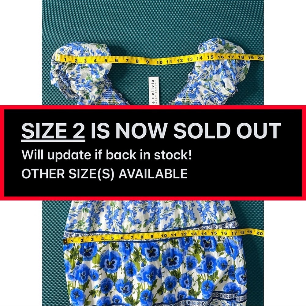 Alice + Olivia Rosalyn Floral Puff Sleeve Blue Maxi Dress - Picture 12 of 16